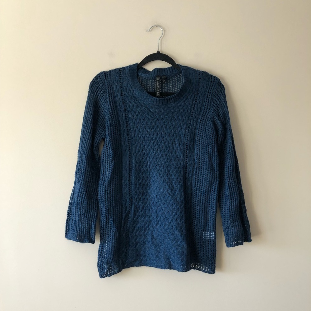 Allie & Rob blue open knit sweater